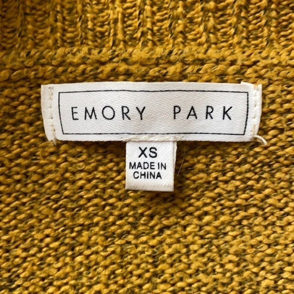 Emory Park Raz Slouchy Crew Neck Pullover Mustard Sweater, Size X Small